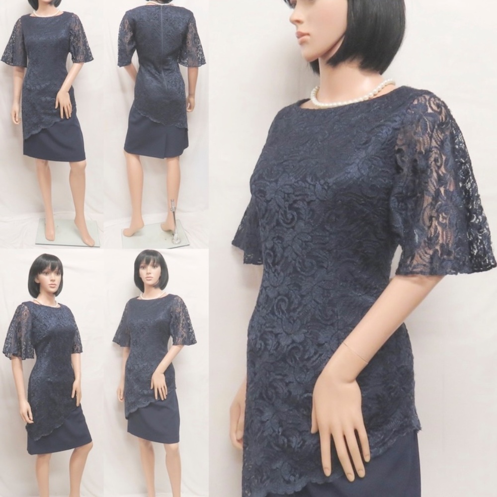 ALEX MARIE Navy Blue Sequin Flower Lace Dresses NEW 11pc RESELLER LOT